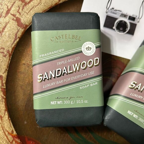 CASTELBEL LIMITED EDITION Luxury Triple Milled Sandalwood Scented Soap Bars 2pk - Picture 2 of 6